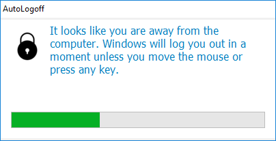 AutoLogoff countdown